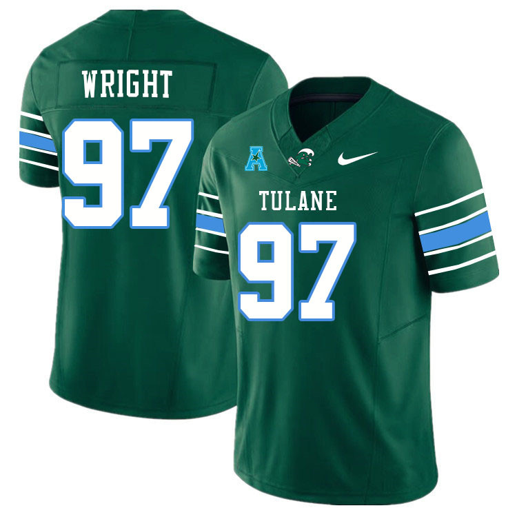 Tulane Green Wave #97 Ryan Wright College Football Jerseys Stitched Sale-Green